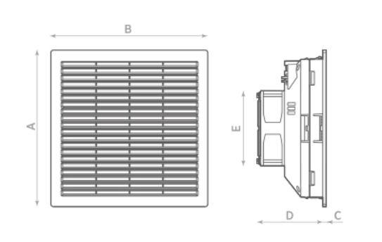 Axialer Abluftventilator RCQ 370.25 zur Lueftung im Schaltschrank bis 300 m3/h